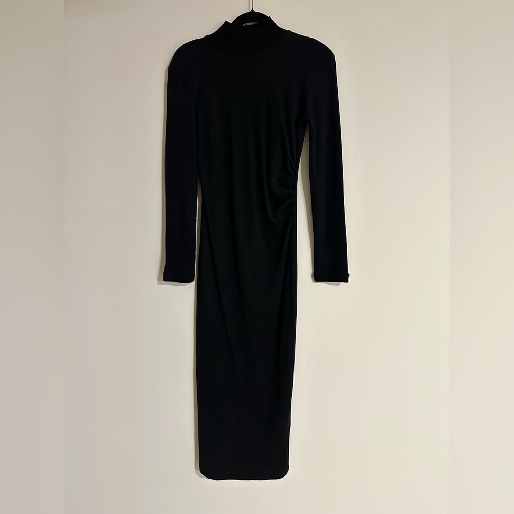 Zara Black Turtleneck Long Sleeve Dress